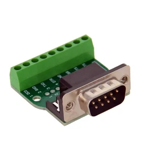 Adaptador conector DB9 Macho socket con terminales tornillos serie RS-232 PCB - Imagen 1 de 4