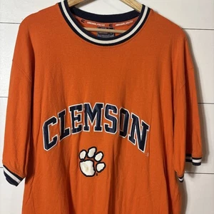 Vintage Clemson Shirt Herren XL Orange Spellout Logo Colosseum 90s Crew Neck - Bild 1 von 10