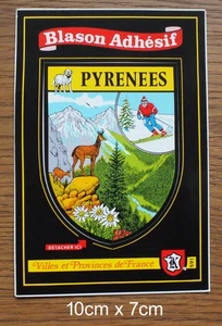 Sticker Aufkleber Postkarte Wappen Pyrenees Pyrenäen Gebirge Mountain Frankreich - Picture 1 of 1