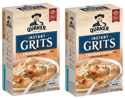Paquete de 2 queso cheddar Quaker Instant Grits Foto 1 de 2