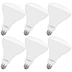 Luxrite BR40 LED Light Bulbs, 13W=85W, Warm White, Dimmable, 1100LM, E26 6 Pack - Picture 1 of 7