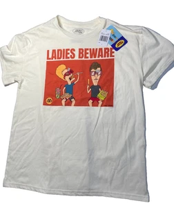 MTV BEAVIS AND BUTTHEAD Ladies Beware T-Shirt MENS Large - Picture 1 of 4