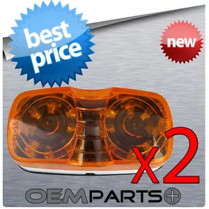 2Pc 2" X 4" Oval Clearance Amber/Yellow LED Light Marker Truck Trailer Camper - Picture 1 of 1
