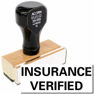 Insurance Verified Rubber Stamp For Office Size 1/2" Tall x 1-1/2" - Picture 1 of 5