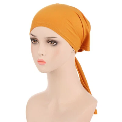 Mujeres Musulmanas Turbante Hiyab Quimio Gorra Sombrero Bufanda Pérdida de Cabello Gorro Envoltura Cabeza Foto 1 de 4