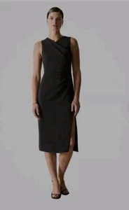 Trenery by Country Road Black Double Cloth Stretch Crepe Midi Dress 14 $249 - Picture 1 of 14
