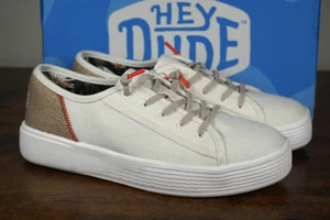Hey Dude Cody Craft Linen Shoes Sneakers White Slip On Casual Women Size 9 - Picture 1 of 8