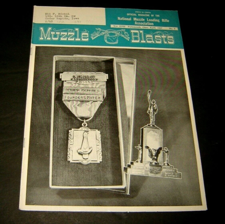 Muzzle Blasts Magazine April 1957 Muzzle Loading Riffle Association GUNS - Image 1 of 1