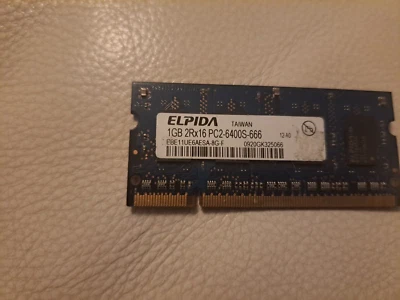 DDR2 1GB SODIMM Elipida  6400S  Laptop Memory - Image 1 of 2