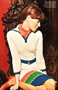 Knitted Dress + Belt Vintage Style DK Knitting Pattern 34-40 Bust 36-42 Hips - Picture 1 of 1