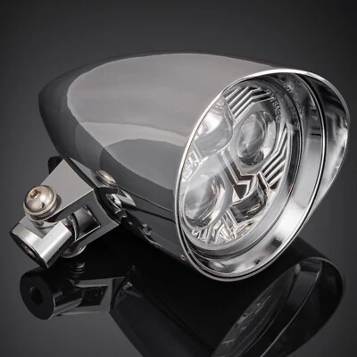 For Harley Softail Chopper Bobber Sportster XL Chrome 4.5" Bullet LED Headlight - Image 1 of 4