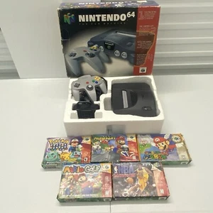 Consola Nintendo 64 N64 Completa Caja CIB con Juegos Super Mario Kart Pokémon Golf - Imagen 1 de 23
