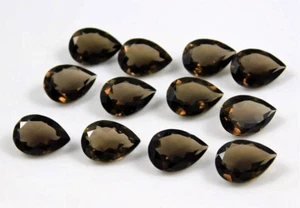 AAA Natural Smoky Quartz 3x4mm Pear Shape Faceted Cut Loose Gemstone 25 Pcs Lot - Picture 1 of 5