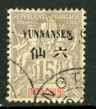 China 1903 French Colony Yunnan 15¢ Gray Scott # 6 Mongtze Cancel VFU D346