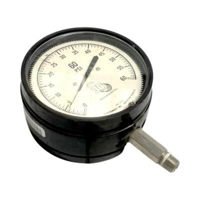3D Instruments 22504-22B11 Pressure Gauge 0-60PSI Welded Metal Socket - Image 1 of 2