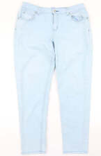 Gina Tricot Womens Blue Cotton Straight Jeans Size 12 L27 in Regular Button