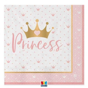 Big Party Big Party Servietten Princess Crown 33 x 33 cm Roségold 20 Stück - Bild 1 von 1