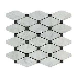 Mosaikfliese Carrara weiß italienisch (Bianco Carrara) Marmor Oktave - Bild 1 von 6