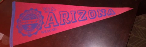 Vintage Arizona Wildcats College University Felt Pennant 29" Cover