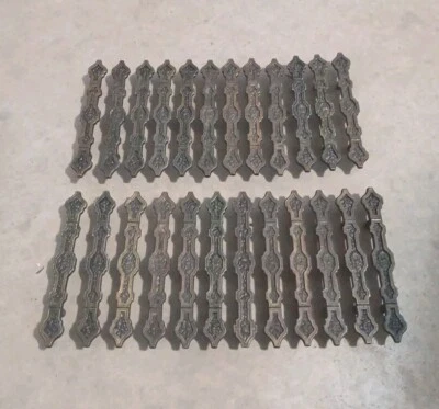 X24 Vintage Drawer Pulls Bronze Tone Inset Textured 5.5" Long 3" Center W/Screws - Image 1 of 4