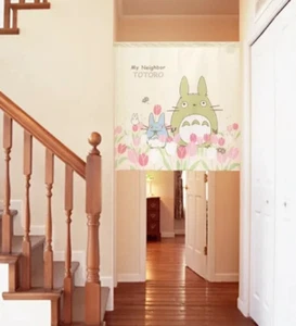 Ghibli Japan Totoro Noren Curtain - "Tulips & Seasons" Design Home Decor Gift - Picture 1 of 7