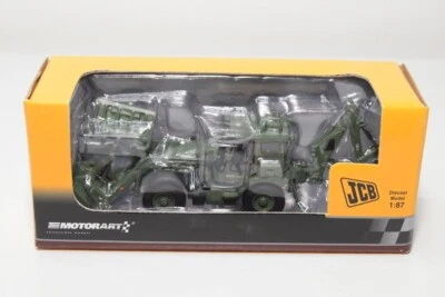 B68 1:87 MOTORART 13479 JCB HMEE TERNA PALA GRU ESERCITO VERDE MIB 4 - Immagine 1 di 4