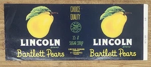 Label Lincoln St Catharines Ontario Bartlett Pears - Picture 1 of 1