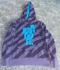 Boys Nike "Just Do It" Graphic Fleece Pullover Hoodie. Sz Youth Large & Blue - Picture 1 of 3