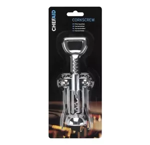 Brand New Chrome Plated Wine Beer Bottle Opener Wing Corkscrew With Steel Handle - Picture 1 of 4