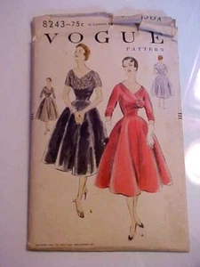 Elegante Vestido Ajustado Princesa Dama Patrón Vogue 1954 8243 - Imagen 1 de 4