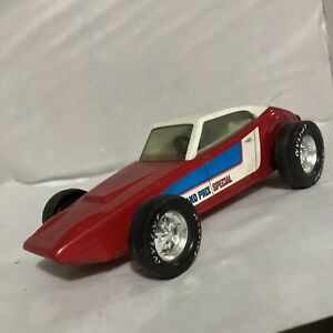 Vintage Nylint Pressed Steel Race Team Car  Red And White Grand Prix Special