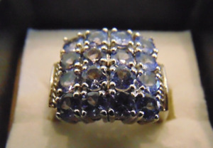VICTORIA WIECK (?) STERLING SILVER 925 16 AMETHYST STONE RING SIZE 5.5