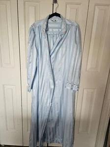 Vintage Christian Dior satin silky robe one size baby light blue stripe - Picture 1 of 7