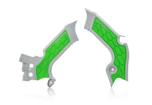 ACERBIS X-GRIP FRAME GUARDS SILVER / GREEN KAWASAKI KX450 KXF 2019 - 2020 :23693 - Picture 1 of 1