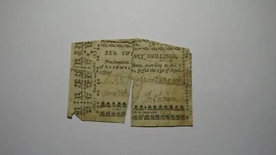 1761 Twenty Shillings North Carolina NC Colonial Currency Bank Note Bill 20s - Image 1 of 2
