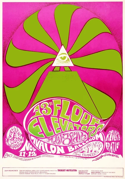 Ascensores del piso 13 - Moby Grape - 1966 - Salón de baile Avalon - Póster Foto 1 de 1