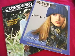 2 VINTAGE KNITTING PATTERN BOOKS 20 PATTERNS TOPS SZ 32-42" SCARFS&HATS - Picture 1 of 6