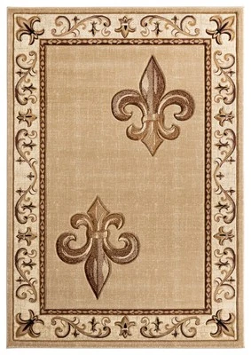 2x4 United Weavers Beige Bordered Curls Scrolls 2050 11226 - Aprx 2' 7" x 4' 2" - Image 1 of 2