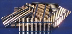 HEADER STRIP DUAL ROW 2 X 25 PIN GOLD 2 LEVEL Hi-DENSITY (Qty 5) NEW - Picture 1 of 1