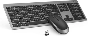 Wireless Keyboard and Mouse Combo (Grey, Black Keys) SEENDA - Afbeelding 1 van 7
