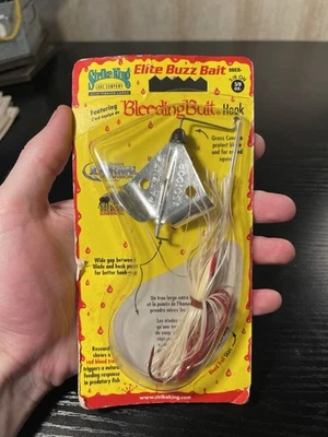 Strike King, Bleeding Bait, Elite Buzz Bait, 3/8 oz. NUEVO Señuelo Bajo Vintage EE. UU. Foto 1 de 4