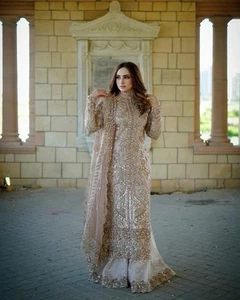 Asian Indian Pakistani Party Wear Wedding dress Stitched small medium large xl - Picture 1 of 3