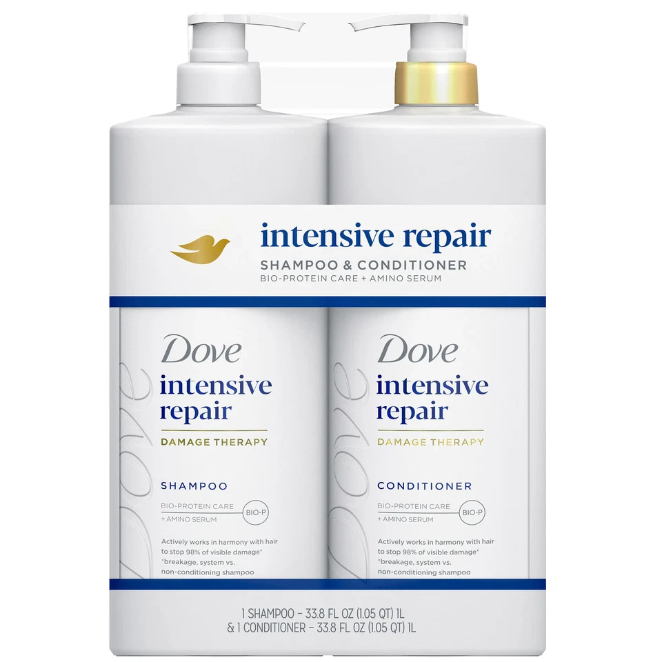 DOVE SHAMPOO & CONDITIONER INTENSIVE REPAIR FOR DRY DAMAGED HAIR PRODUCT 33.8 oz