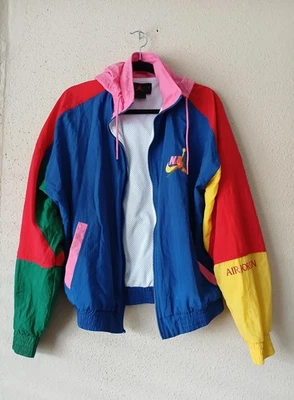 Nike Air Jordan Jacket Mens Medium Multicolor Hooded Windbreaker Mesh  - Image 1 of 4