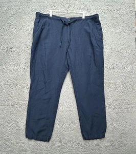 Cubavera Hose Herren XXLx32(42x30) Navy Leinenmischung Chino Strand Kordelzug Relax - Bild 1 von 15