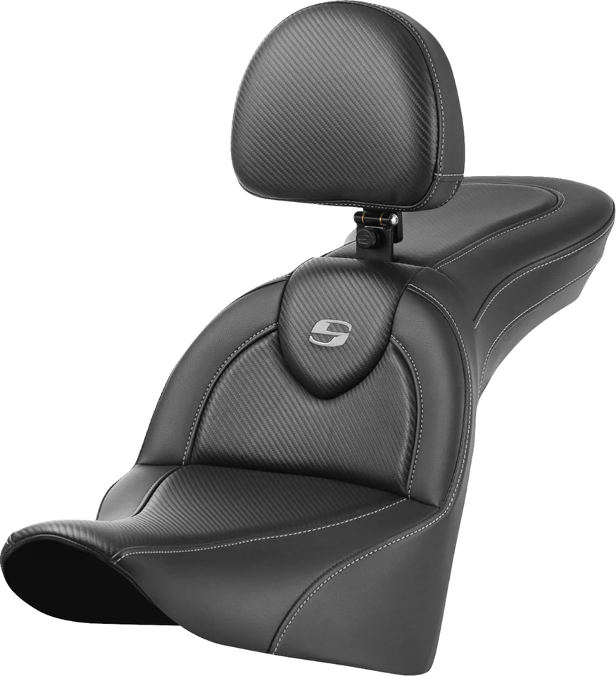 Asiento y respaldo de carbono Saddlemen Roadsofa para Harley Softail 2018-2025 FLHC FLSL Foto 1 de 1