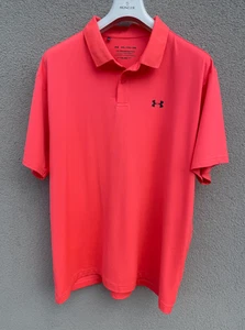 Under Armour The Performance Polo Shirt Mens XXL Bright PINK Short Sleeve MINT - Picture 1 of 13