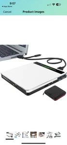 NOLYTH External CD DVD Drive: Plug & Play for Laptop Mac MacBook PC Windows -... - Picture 1 of 12