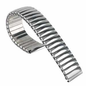 Silver Stainless Steel Flexible Watchband 18mm Watch Band Strap +Spring Bars - Picture 1 of 12
