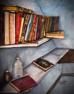 Impresión o lienzo - Libros en una granja abandonada en Maine - Arte original - Imagen 1 de 2